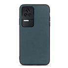 For Xiaomi Redmi K40S 5G Sheep Texture Genuine Leather Shockproof Phone Case(Green) - 1