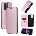 For OPPO Realme 9 Pro Carbon Fiber Texture Leather Phone Case(Pink) - 1