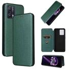 For OPPO Realme 9 Pro Carbon Fiber Texture Leather Phone Case(Green) - 1