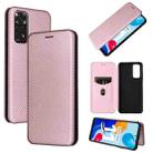 For Xiaomi Redmi Note 11 4G / Note 11S 4G Carbon Fiber Texture Leather Phone Case(Pink) - 1