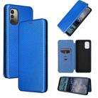 For Nokia G11 / G21 Carbon Fiber Texture Leather Phone Case(Blue) - 1