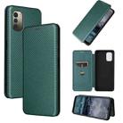 For Nokia G11 / G21 Carbon Fiber Texture Leather Phone Case(Green) - 1