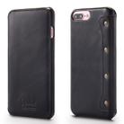 For iPhone 6 Plus / 7 Plus / 8 Plus Denior Oil Wax Cowhide Simple Horizontal Flip Leather Case with Card Slots & Wallet(Black) - 1