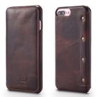 For iPhone 6 Plus / 7 Plus / 8 Plus Denior Oil Wax Cowhide Simple Horizontal Flip Leather Case with Card Slots & Wallet(Brown) - 1