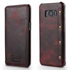 For Galaxy S8 Denior Oil Wax Cowhide Simple Horizontal Flip Leather Case with Card Slots & Wallet(Dark Red) - 1