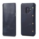 For Galaxy S9 Denior Oil Wax Cowhide Simple Horizontal Flip Leather Case with Card Slots & Wallet(Dark Blue) - 1