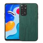 For Xiaomi Redmi Note 11 4G / Note 11S Wood Texture PU Phone Case(Green) - 1