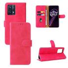 For OPPO Realme 9 Pro+ Skin Feel Magnetic Buckle Calf Texture Leather Phone Case(Rose Red) - 1
