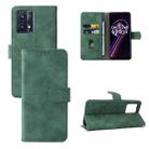 For OPPO Realme 9 Pro+ Skin Feel Magnetic Buckle Calf Texture Leather Phone Case(Green) - 1