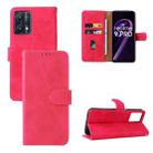 For OPPO Realme 9 Pro Skin Feel Magnetic Buckle Calf Texture Leather Phone Case(Rose Red) - 1