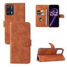 For OPPO Realme 9 Pro Skin Feel Magnetic Buckle Calf Texture Leather Phone Case(Brown) - 1