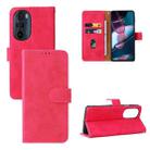 For Motorola Edge X30 Skin Feel Magnetic Buckle Calf Texture Leather Phone Case(Rose Red) - 1