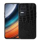 For Xiaomi Redmi K40S 5G Crocodile Top Layer Cowhide Leather Phone Case(Black) - 1