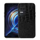 For Xiaomi Redmi K50 / K50 Pro 5G Crocodile Top Layer Cowhide Leather Phone Case(Black) - 1