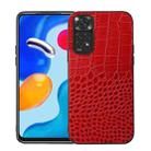 For Xiaomi Redmi Note 11 4G / Note 11S Crocodile Top Layer Cowhide Leather Phone Case(Red) - 1