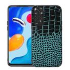 For Xiaomi Redmi Note 11 4G / Note 11S Crocodile Top Layer Cowhide Leather Phone Case(Cyan Blue) - 1