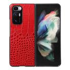 For Xiaomi Mi Mix Fold Crocodile Top Layer Cowhide Leather Phone Case(Red) - 1