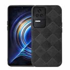 For Xiaomi Redmi K50 / K50 Pro 5G Weave Plaid PU Phone Case(Black) - 1