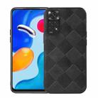 For Xiaomi Redmi Note 11 4G / Note 11S Weave Plaid PU Phone Case(Black) - 1