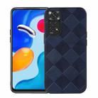 For Xiaomi Redmi Note 11 4G / Note 11S Weave Plaid PU Phone Case(Blue) - 1