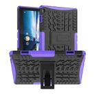 For Lenovo Tab M10 X605 / X505 Tire Texture Shockproof TPU+PC Protective Tablet Case with Holder(Purple) - 1