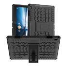 For Lenovo Tab M10 X605 / X505 Tire Texture Shockproof TPU+PC Protective Tablet Case with Holder(Black) - 1