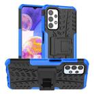 For Samsung Galaxy A23 Tire Texture Shockproof TPU+PC Phone Case with Holder(Blue) - 1