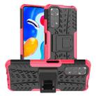 For Xiaomi Redmi Note 11S 4G International Version Tire Texture Shockproof TPU+PC Phone Case with Holder(Pink) - 1