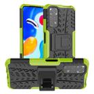 For Xiaomi Redmi Note 11S 4G International Version Tire Texture Shockproof TPU+PC Phone Case with Holder(Green) - 1