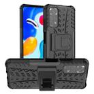 For Xiaomi Redmi Note 11S 4G International Version Tire Texture Shockproof TPU+PC Phone Case with Holder(Black) - 1