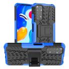 For Xiaomi Redmi Note 11S 4G International Version Tire Texture Shockproof TPU+PC Phone Case with Holder(Blue) - 1