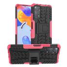 For Xiaomi Redmi Note 11 Pro 5G International Version Tire Texture Shockproof TPU+PC Phone Case with Holder(Pink) - 1