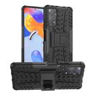 For Xiaomi Redmi Note 11 Pro 5G International Version Tire Texture Shockproof TPU+PC Phone Case with Holder(Black) - 1