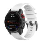 For Garmin Fenix 7S Quick Release Silicone Watch Band(White) - 1