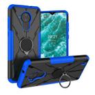 For Nokia C30 Armor Bear Shockproof PC + TPU Phone Protective Case with Ring Holder(Blue) - 1