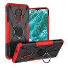 For Nokia C30 Armor Bear Shockproof PC + TPU Phone Protective Case with Ring Holder(Red) - 1