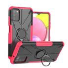 For Samsung Galaxy A03s(EU) Armor Bear Shockproof PC + TPU Phone Protective Case with Ring Holder(Rose Red) - 1