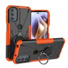 For Motorola Moto G31 Armor Bear Shockproof PC + TPU Phone Protective Case with Ring Holder(Orange) - 1