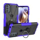 For Motorola Moto G41 Armor Bear Shockproof PC + TPU Phone Protective Case with Ring Holder(Purple) - 1