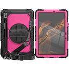 For Samsung Galaxy Tab S8 11 inch SM-X700 Silicone + PC Tablet Case with Shoulder Strap(Black+Rose Red) - 2