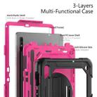 For Samsung Galaxy Tab S8 11 inch SM-X700 Silicone + PC Tablet Case with Shoulder Strap(Black+Rose Red) - 3