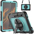 For Samsung Galaxy Tab S8 11 inch SM-X700 Silicone + PC Tablet Case with Shoulder Strap(Black+Light Blue) - 1