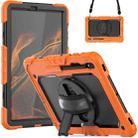 For Samsung Galaxy Tab S8+ 12.4 inch SM-X800 Silicone + PC Tablet Case with Shoulder Strap(Orange+Black) - 1