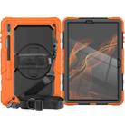 For Samsung Galaxy Tab S8+ 12.4 inch SM-X800 Silicone + PC Tablet Case with Shoulder Strap(Orange+Black) - 2