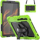 For Samsung Galaxy Tab S8+ 12.4 inch SM-X800 Silicone + PC Tablet Case with Shoulder Strap(Yellow Green+Black) - 1