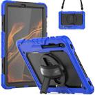 For Samsung Galaxy Tab S8+ 12.4 inch SM-X800 Silicone + PC Tablet Case with Shoulder Strap(Dark Blue+Black) - 1