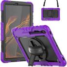 For Samsung Galaxy Tab S8+ 12.4 inch SM-X800 Silicone + PC Tablet Case with Shoulder Strap(Purple+Black) - 1