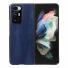 For Xiaomi Mi Mix Fold Yellow Cow Texture PU Phone Case(Blue) - 1