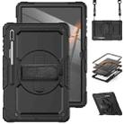 For Samsung Galaxy Tab S8 Ultra 14.6 inch SM-X900 Silicone + PC Tablet Case with Shoulder Strap(Black) - 1