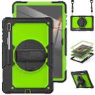 For Samsung Galaxy Tab S8 Ultra 14.6 inch SM-X900 Silicone + PC Tablet Case with Shoulder Strap(Black+Yellow Green) - 1